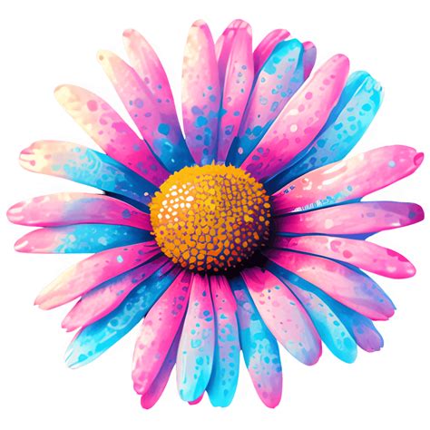 Smiley Daisy Vector Art In Pink And Blue · Creative Fabrica