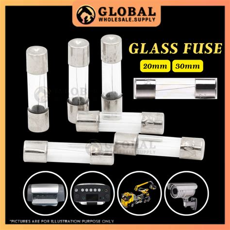 Ready Stock Glass Fuse Tube V Electrical Assorted Fast Blow Glass