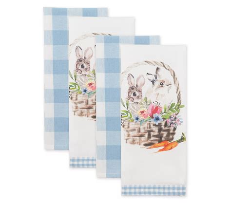 Design Imports Set Of East Er Bunny Basics Kitchen Towels Qvc