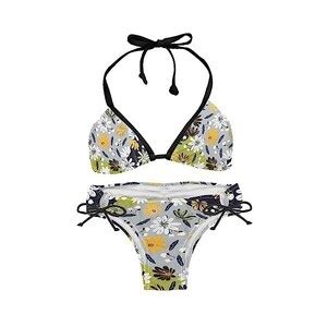 Suojapuku Bikini Da Donna Costume Da Bagno A Due Pezzi Motivi Floreali