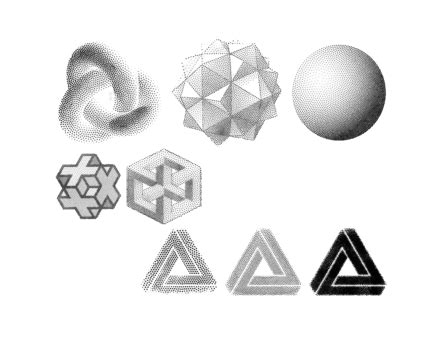 Set Of Geometric Shapes Filigree Element Symmetry Vector Filigree