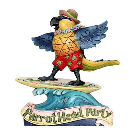 Margaritaville Surfing Parrot Parrothead Party Heartwood Creek Statue By Jim Shore