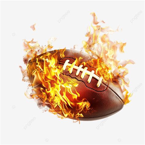 American Football On Fire American Football Ball Fire Png