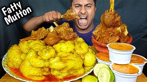 ASMR EATING MOST OILY FATTY MUTTON CURRY HANDI MUTTON LEG CURRY DOI