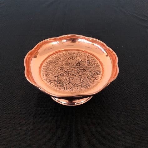 Vintage Copper Serving Bowlfruit Bowl Small Serving Dish Etsy