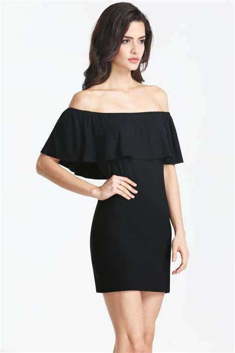 Black Off The Shoulder Bodycon Dressfor Women Romwe