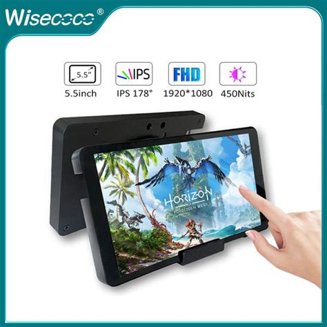 Монитор Wisecoco 5,5 дюйма 1080p сенсорный экран IPS портативный ...