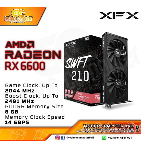 XFX AMD Radeon RX 6600 SPEEDSTER SWFT210 CORE 8GB GDDR6