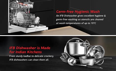 IFB 12 Place Settings Hot Water Wash Free Standing Dishwasher Neptune FX White In Built