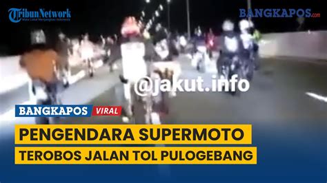 Video Aksi Rombongan Pengendara Supermoto Terobos Jalan Tol Pulogebang