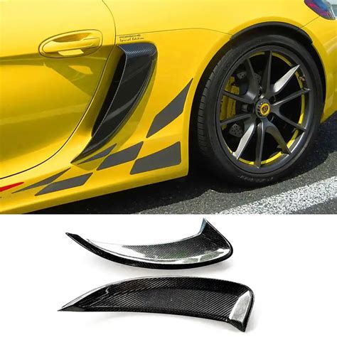 For Porsche 981 Cayman Carbon Fiber Side Air Intake Duct Vent Glossy