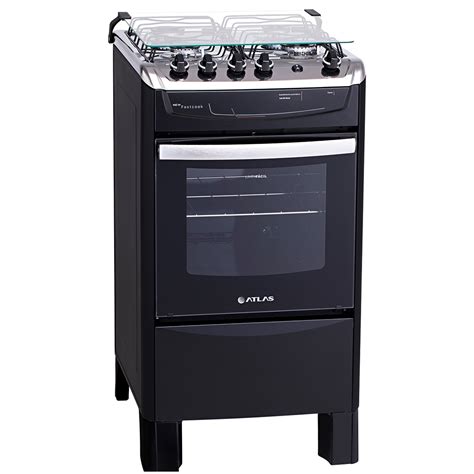 Fogão Atlas New Fastcook 4 Bocas Automático Mesa de Inox Forno 50L