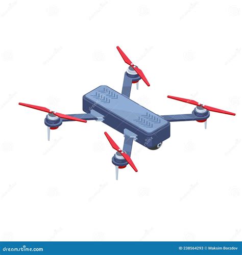 Realistic Isometric Illustration Landing Drone Modern Isometric Vector