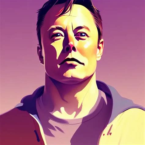 Portrait Of A Elon Musk Artstation Cartoon Elegant Stable Diffusion