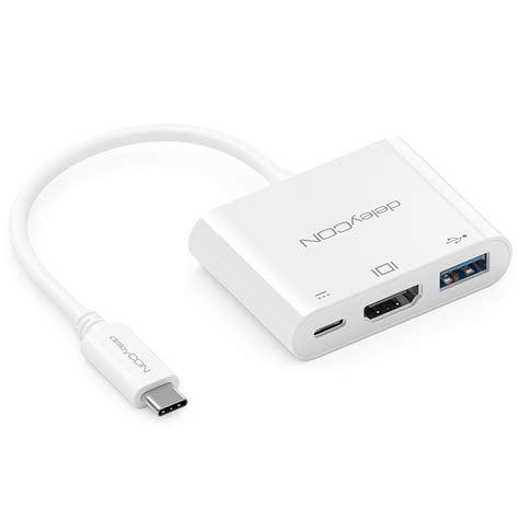 Deleycon Usb C Hub Docking Station Usb C Stecker Auf Hdmi K Usb A