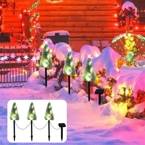 Sdjma Outdoor Christmas Decorations Solar Christmas Garden Stake Lights Waterproof Solar