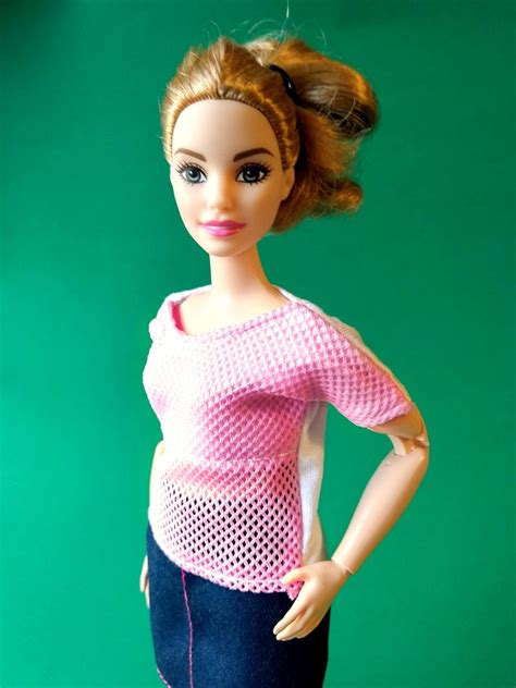 Doll T Shirt Curvy Barbie Clothes Two Colors Top Made To Move Etsy