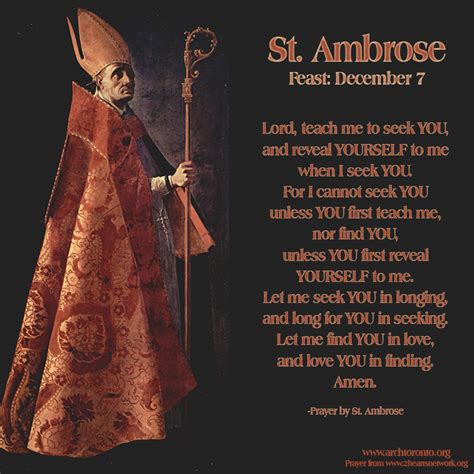 Prayer On The Feast Of St Ambrose St Ambrose Catholic Prayers Morning Prayer For School