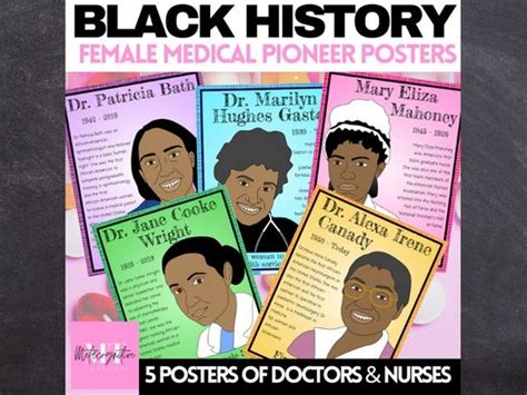 Black History Month Posters Female Doctors And Medical Pioneers