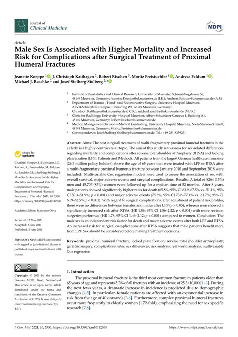 Pdf Male Sex Is Associated With Higher Mortality And Increased Risk