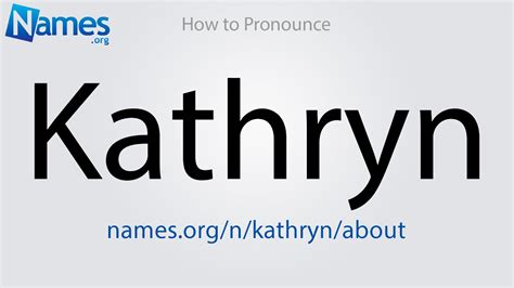 How To Pronounce Kathryn Youtube