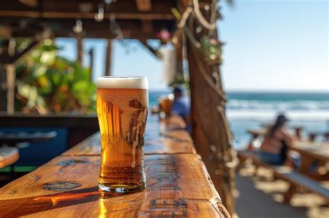 A Cold Beer On A Sunny Beach Day Premium Ai Generated Image