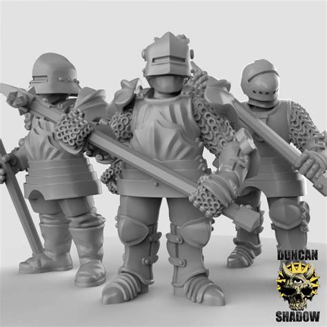 D Printable Man At Arms Knights With Warhammer S Pre Supported By