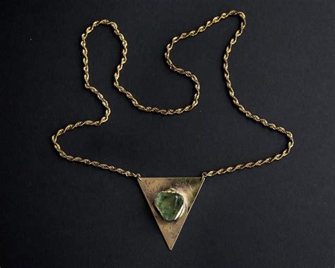 Raw Fluorite Triangle Necklace Break A Stone Jewelry