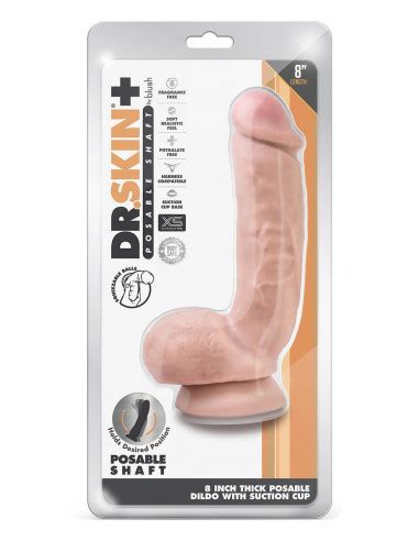 Dr Skin Plus Inch Thick Posable Dildo With Squeezable Balls Vanilla