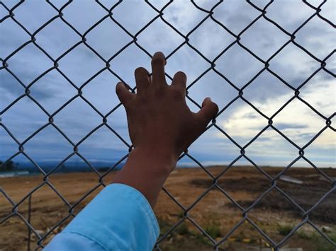 Premium Photo Barbed Wire With Fence Against The Sky