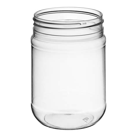 Oz Clear Round Pet Jar With Label Panel Case