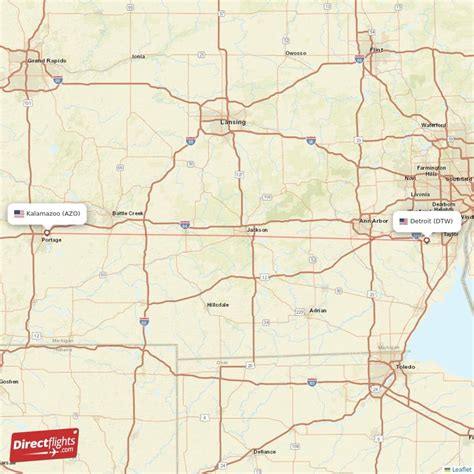 Direct Flights From Kalamazoo To Detroit Azo To Dtw Non Stop