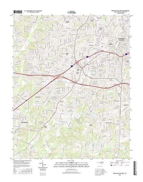 Mytopo Winston Salem West North Carolina Usgs Quad Topo Map