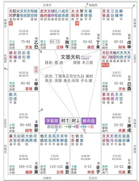 紫微斗数案例杀破狼，科权禄，太阴落陷霄云腾国学