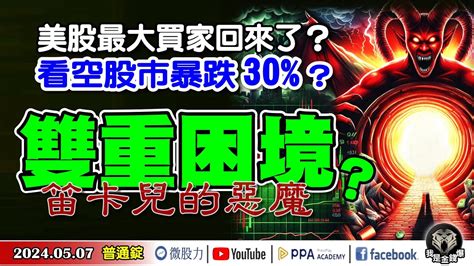 美股最大買家回來了？看空股市暴跌30？雙重困境？笛卡兒的惡魔！《我是金錢爆》普通錠 20240507 大k曾煥文 籌碼專家 阿斯匹靈