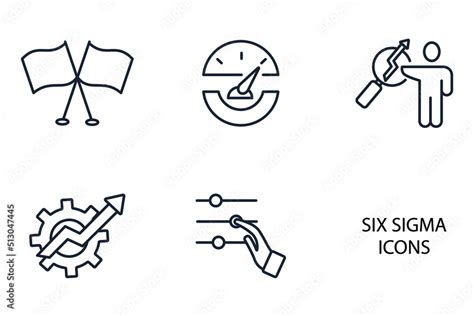 Lean Six Sigma Icons Set Lean Six Sigma Pack Symbol Vector Elements