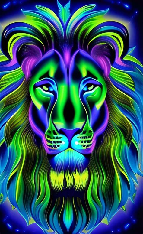 Leo Lion Bioluminescence Aesthetic A I INK Sticker For Sale By AI