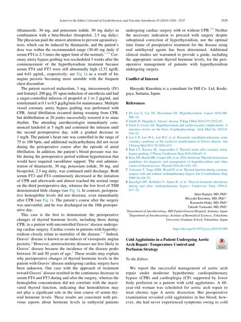 Pdf Cold Agglutinins In A Patient Undergoing Aortic Arch Repair