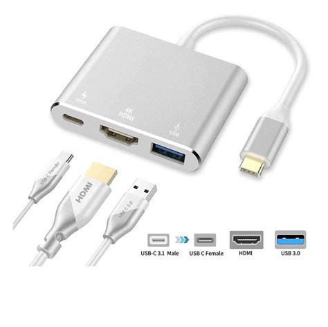 هاب Usb Type C به Hdmi و Usb 30 ا Type C Usb 31 To Usb C 4k Hdmi Usb