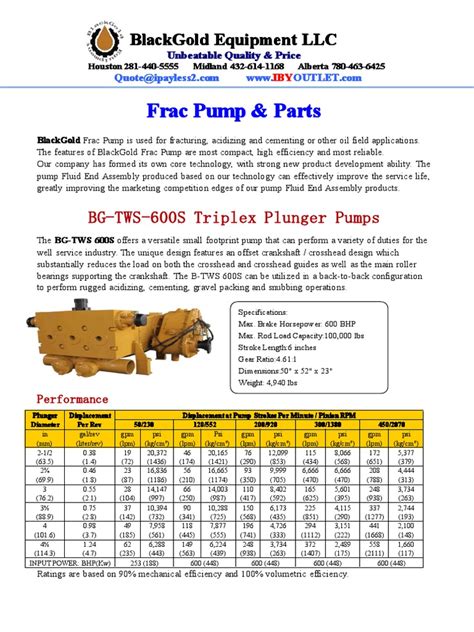 Frac Pump & Parts.pdf | Horsepower | Pump