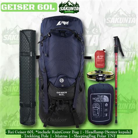 Jual Paket Hemat Alat Pendakian Gunung Carrier Rei Arei Geiser L