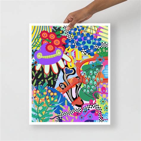 Funky Abstract Art Abstract Floral Art Colorful Abstract - Etsy