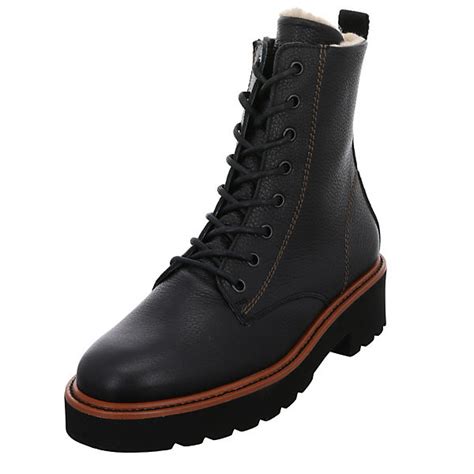 Paul Green Boots Glattleder Uni Schnürstiefel Schwarz Mirapodo