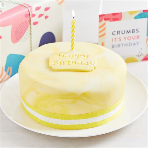 Marble Iced Lemon Elderflower Birthday Cake In A Gift Box The