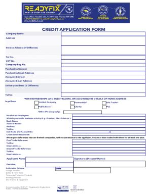 Fillable Online Account Application Form Fillable Fax Email Print