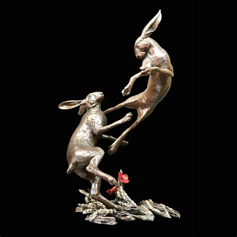 Hares Boxing Bronze Sculpture Michael Simpson Large 1048