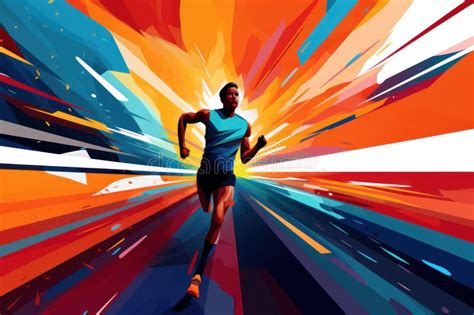 Marathon Poster Design Abstract Background Stock Illustration