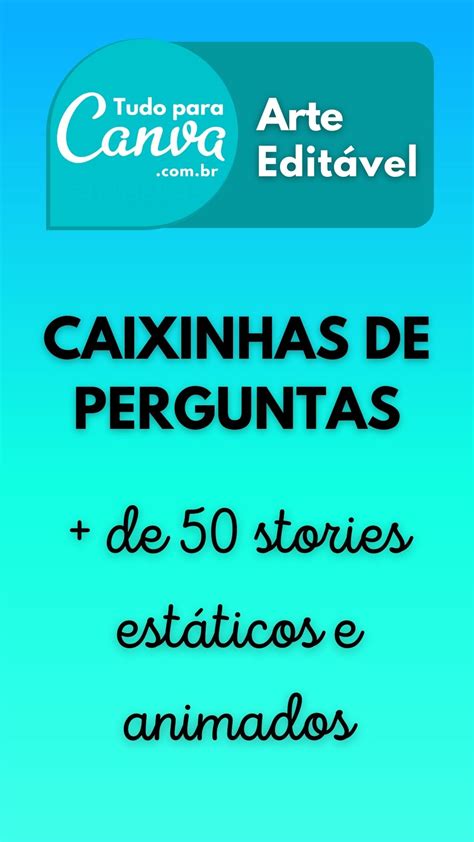 Canva Pack Editável 50 Caixinhas de Perguntas Instagram 5 Kits