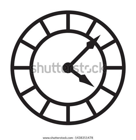 Old Vintage Clock Face Line Art Stock Vector Royalty Free 1438351478