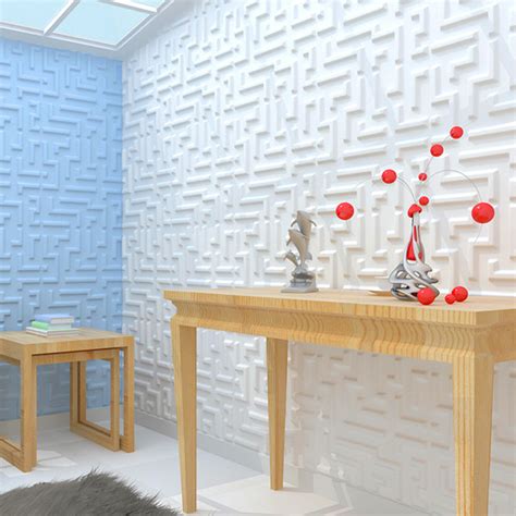 Paintable 3d Texture Wall Panel Maze Design White 12 Tiles 32 Sf